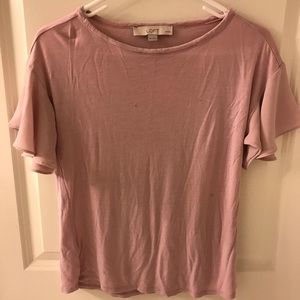 LOFT Blouse with Satin Sleeves, Blush, XXSP